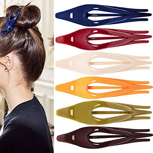 SeWooo 6 stücke Haarspange Plastik Haar Klammer Haarklammer Französisch Geschwungen Combi-Clip Karte Hair-Clips Friseur Abteilklammern Hair-Clips Combi aus Kunststoff