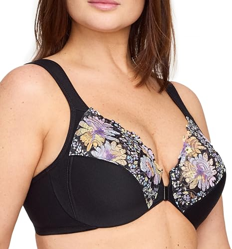Glamorise Damen 1245 Plunge Bra, Blumenprint, 95D