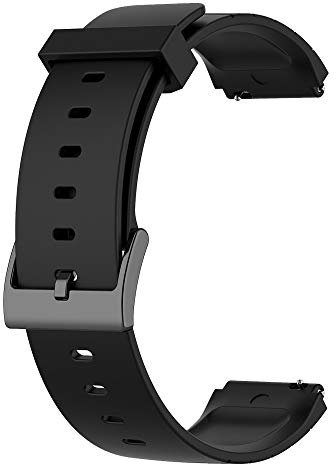 Cupsofu WatchBand Strap for Watch, Silicone, Black, 18mm, Unisex, Standard Design, Secure Buckle Closure