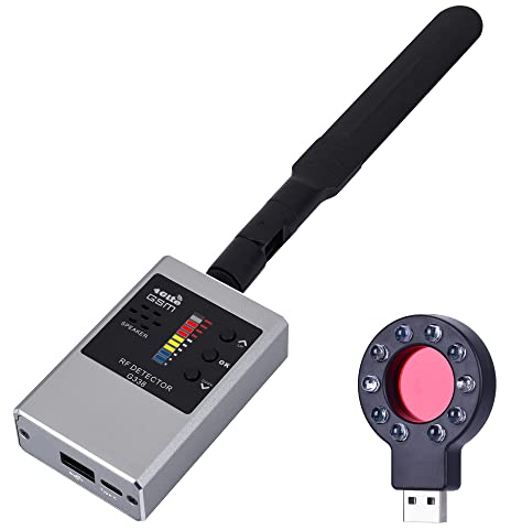 PRUBOVI Détecteur de Caméra Cachée, Scanner de signaux RF, Détecteurs de Caméra WiFi, Tracker d'écoute, Dispositif Anti-Bugging pour Espionnage/traçage GPS G338W