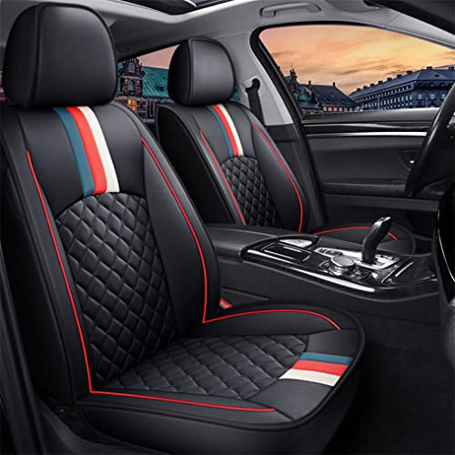 Muchkey Autositzbezüge Zubehör für BMW 1er 114i 116i 118i 123i 125i 140i 2000-2023 5 Sitze Sitzbezüge Auto Vordersitze & Rückbank Komplettset Sitzauflagen(Schwarz Rot