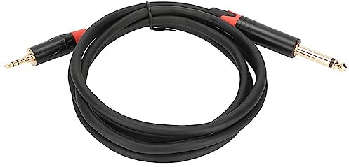 Annadue Cavo di Interconnessione da Jack TS Mono da 6,3 Mm a Mini Jack Stereo TRS da 3,5 Mm (da Mono a Stereo) per Chitarra, Stazione di Missaggio, Apparecchiature Home Theater - 1,5 M