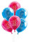 Party Factory `Bibi Blocksberg´ Set aus 10 pinken und blauen Latexballons, Ø25cm, verschiedene Druckmotive, für Luft oder Helium