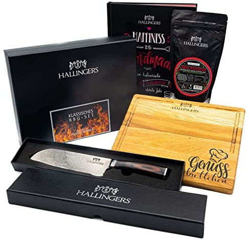Hallingers Grill & Chill - Gourmet Geschenk-Set in edler Box als Geschenkkorb zum Grillen (Set) - Geschenk im Sommer & als perfektes Grillgeschenk | Neues Zuhause Glückwünsche Freundschaft Genesung