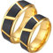 Whoiy Päärchen Ringe, Partnerringe 2 Stück Wolframcarbid Vergoldeter Schwarzer Gebürsteter Ring 8mm Gravur Personalisiert