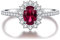 Bellitia Jewelry Anello in Argento Sterling 925 Con Rubino, Alla Moda Con Pietra Rossa, di Promessa Fidanzamento da Donna