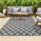 HomeArt Outdoor Rugs | Easy-Cleaning Indoor & Outdoor Area Rugs for Porch, Deck, Balcony, Garden, Picnic, Kitchen, Hallway | UV & Weather-Resistant Large Patio Rug Mats | Anthracite Cream 160 x 230 cm