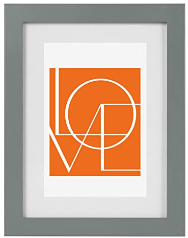 WOLTU Bilderrahmen 10x15 cm, Fotorahmen zum vertikalen oder horizontalen Aufhängen/Aufstellen, Holzrahmen mit Passepartout, Posterrahmen Collage Wanddeko, Grau