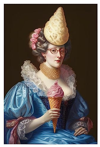 artboxONE Poster 45x30 cm Menschen Pink Eiscreme - Bild wandbild Moderne Kunst barock digital Art
