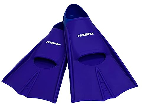 Maru Training Fins – Purple/Blue UK 7/9 (EU 41/43) – Short Silicone Swimming Fins for Adults & Juniors – Swimming Flippers for Strength & Speed – Comfortable, Durable & Trusted by Coaches