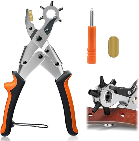 Lochzange für Leder Gürtellochzange 3-8MM Revolverlochzange Gürtel Leder Locher Gürtellocher Zange für Karte Uhrenarmbänder Pappe Lederschuhe Perforierte
