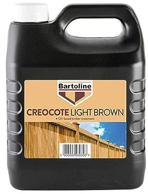 ARUUJ Creocote Oil Based Timber Treatment Dark Brown 4 litre - Exterior Wood Stain and Preserver Creosote Substitute - Wood Garden Fence Shed Gates Trellis Treatment (Light Brown)