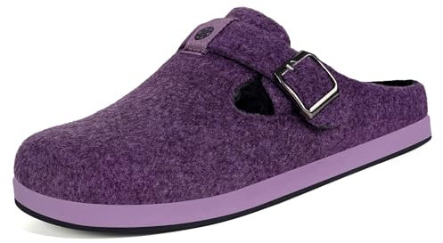 Gaatpot Pantofole Invernali da Donna,Zoccoli in Feltro per Indoor Outdoor,Viola A,38