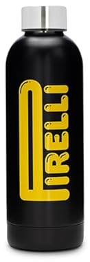 F1 Borraccia termica ufficiale Pirelli Motorsport – Lettera pop – metallo acciaio inox – nero/giallo – 500 ml