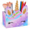Unicorn Castle Schreibtisch Organizer aus Holz Regenbogen Stiftehalter Stifteköcher Stifthalter Tisch Organizer Makeup Brush Holder Organizer für Kinder