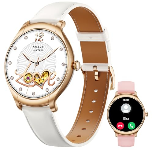 BOALZETD Montre Connectée Femme avec Appel Bluetooth, 1,39 Smartwatch avec Fréquence Cardiaque/SpO2/Sommeil/Fonction Féminine, 100+ Modes Sportifs Montre Podometre pour Android iOS (Or Rose)