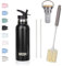 MINIW Bouteille d'eau Acier Inoxydable 500ml, 750ml, Gourde Enfant sans BPA, Gourde Isotherme E'tanche, Thermos Isotherme, Gourde Inox pour Sport, Gym, École et Voyage (Noir 0.5L)