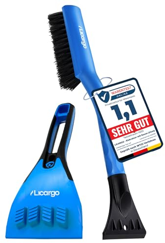 LICARGO Eiskratzer Auto mit Besen [Made in EU] große Kante und schonende Borsten - 41cm Auto Eiskratzer lang (2-teiliges Eiskratzer Set)