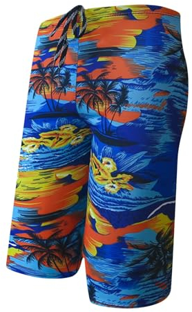 Damen Sommer Badehose Große Größen Frauen Bügel Lockere Kurze Hose Badeanzug Träger Sexy Urlaub Bedruck Badeanzüge Bequme Elastische Hohe Taille Strand Kurz Hosen Grosse Grössen (Yellow, XXL)