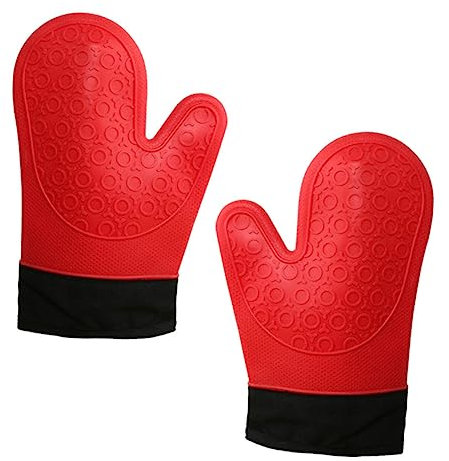 Cabilock Guanti Da Cucina in Silicone 2 Pezzi Guanti Da Forno A Microonde Facili Da Pulire Per Cucinare E Cuocere Casualmente