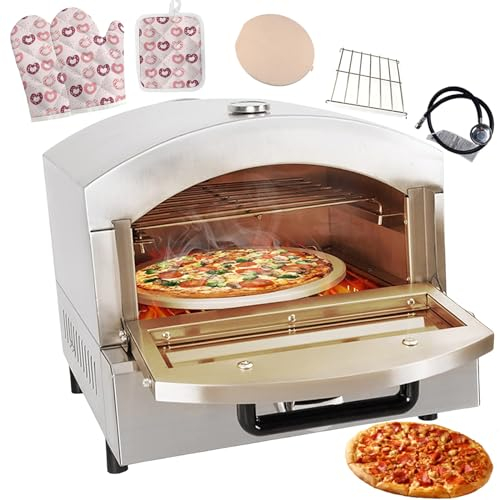 forplubossmmp Forno Elettrico per Pizza con Pietra per Pizza da 12 Pollici/Forno Tostapane A Cassetto per Pizza con Vaschetta Raccogligocce/Pizzaiolo A Due Piani in Acciaio Inossidabile