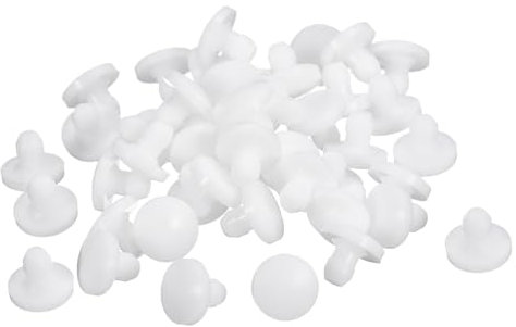 QUARKZMAN 50 Piezas Tapones de Silicona, Tapones Redondos de Bloqueo a Presión para Agujeros de 2.5-3mm, Tapones de Agujero Impermeables para Tubos de Metal, Color Blanco