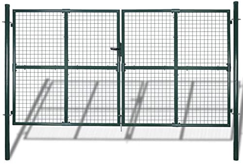 Sufrk Gartentor aus Netz, 289 x 175 cm, 306 x 225 cm, Gartentor, Gartentor, aus verzinktem Stahl mit Schloss, Griff und Schlüssel, robust und langlebig