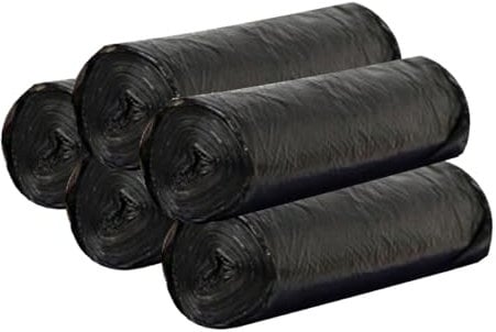 Kleine Müllbeutel, 5 Liter, 100 Stück, bunte Müllsäcke für Büro, Küche, Bad, 45 x 50 cm, Schwarz