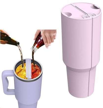 2-in-1 Drink Separator for 40oz Stanley Tumbler, Cup Divider for Stanley Cup, Divider Insert Cup Splitter Silicone Cup Section Tray for Dual-sided Drink, Cup Section Tray for Stanley Cup Accessories