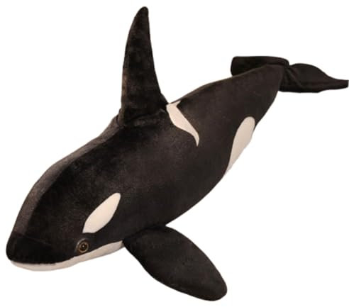 champracer Orcas Niedliche Tiere, Simulierte Wale Große Orcas Plüschtiere Weiches Gefülltes Niedliches Spielzeug Kinder Orcas Meerestiere Plüschtiere Jungen und Mädchen Heimdekoration (50 cm,Schwarz)