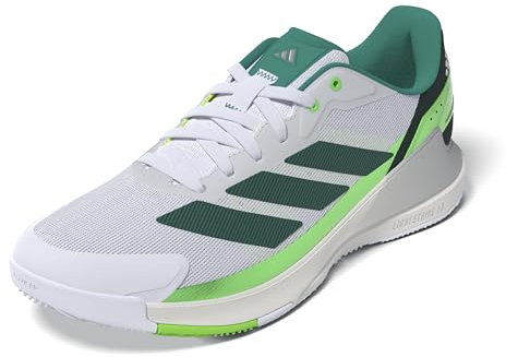 adidas Herren Crazyquick Lightstrike Shoes Padel-Schuhe, Cloud White/Aurora Ivy/Lime Burst, 48 EU
