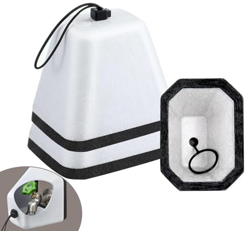 2 Stück Außen Wasserhahn Abdeckung,Weißer Schaum Wasserhahn Winterschutz Frostschutz Verdickung Thermoschutz für Außenwasserhahn,Wasserhahnabdeckung Kältebeständig Wasserdicht für Garten Hof Outdoor