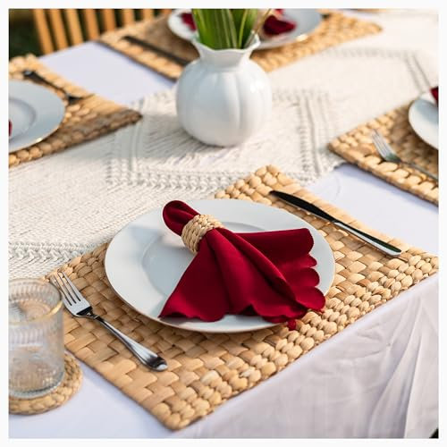 Rectangular Woven Placemats, Natural Seagrass Place Mats Dining Table, Farmhouse Vintage Water Hyacinth Placemats, Boho Placemats Set of 6, Farmhouse Style Placemats, Home Decorations
