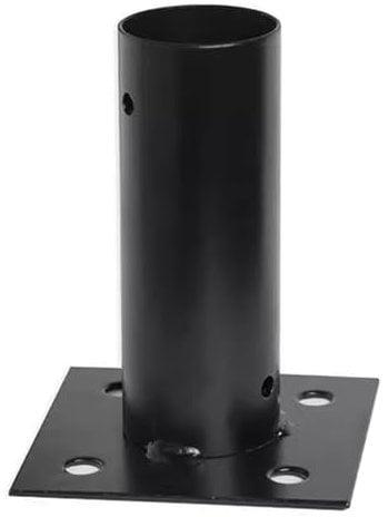Metal Post Cover Plate Railing Post Holder for Deck, Pergola, Mailbox- Round Black Base Bracket w/Screws - 4.5cm/1.8inch Size - Perfect for Gardens & Courtyards