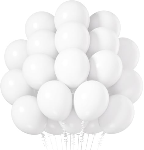 Luftballons Weiß, 30 Stück Weißer Matt Luftballon Set, 12 Zoll Weiss Helium Ballon für Geburtstag Feier Baby Shower Hochzeit Jubiläum Jugendweihe Verlobung Babyparty
