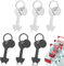Trolley Release Key Tool, 6 PCS Universal Stainless Steel Trolley Token Personalized Shopping Trolley Coin Keyring for Removable Shopping Carts (Black)