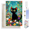 AIRDEA Gato Pintar por Numeros Adultos, DIY Pintura por Numeros Adultos, Flores Paint By Numbers Adult Pintura al óleo de Lienzo con Pinceles Pigmento Acrílico 20x30 cm (Enmarcado)