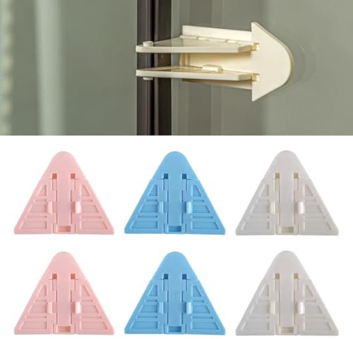 OUDQFCJ Tope de Seguridad para Ventanas Correderas Blanco, 6 Piezas Seguro Puertas Bebe, Seguridad Puertas Niños, No Requiere Perforación, para Protección de Seguridad Del Hogar