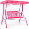 COSTWAY Kids Swing Chair with Adjustable Canopy and Safety Belts, 2 Seat Garden Toddler Swing Bench for Patio Porch Yard (Pink)