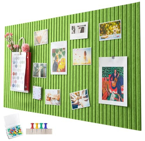 Penbinmall60 x 40cm große korkplatte große Pinnwand,dekorative korkwand aus Filz,0,9cm dick, faltbare Fototafel mit selbstklebendem Klebeband,filz selbstklebend visionboard,pinnadeln filz,grün