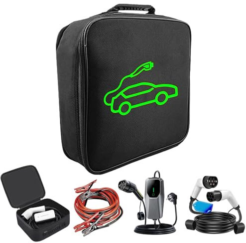 LOTHID Custodia per cavi di ricarica EV in nylon 1680D, robusta custodia per cavo di ricarica di tipo 1/tipo 2, impermeabile e resistente agli urti, ideale per bagagliaio, garage o viaggi