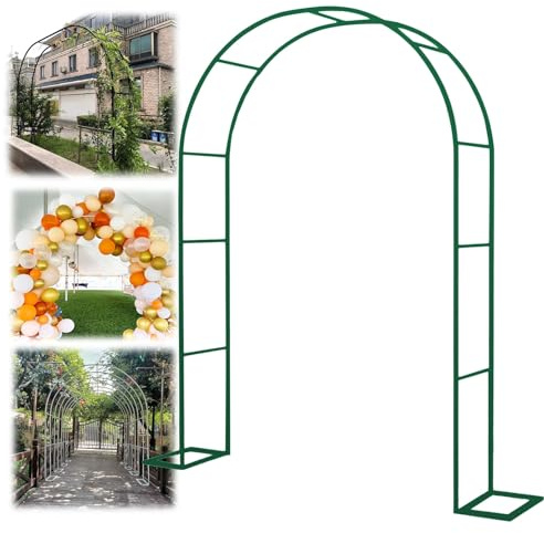 Gartenbogen Bausatz Eisen Gartenlaube für Kletterpflanzen & Blumen Deko Rosenbogen für Innen & Außen Grün Spalier für Terrasse Blumenbeete Rasen