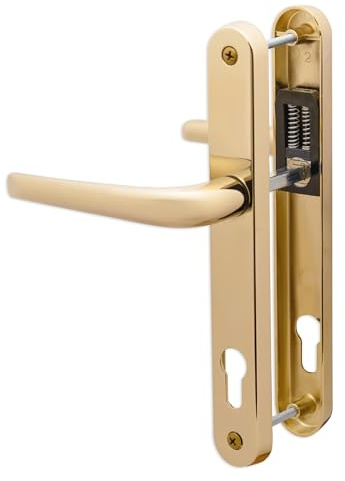 GlazeAssist - uPVC Door Handle 92mm PZ Sprung Pair for PVC and Composite Doors - External Door Handle for uPVC Door (Champagne Gold, 210mm)