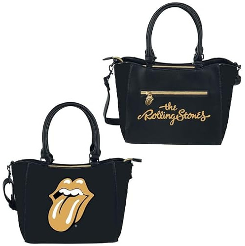 The Rolling Stones Gold Tongue Frauen Handtasche schwarz