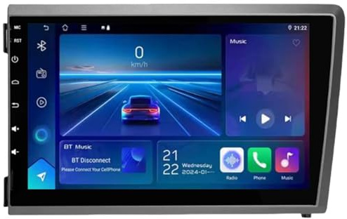 Android 15 Autoradio-Video-Multimedia-Player, 7-Zoll-Touchscreen-Radio für Volvo XC70 V70 S60 2000-2004 Plug-and-Play-Autozubehör mit Bluetooth und Navigation und,HM602