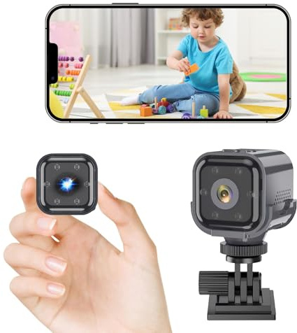 Anluomania Mini Kamera 1080P HD, Überwachungskamera Innen, Kamera Überwachung Innen WLAN 2,4 GHz, Sicherheitskamera Live Übertragung Handy APP, Bewegungsmelder/Nachtsicht/Cloud-Speicher/2-Wege-Audio