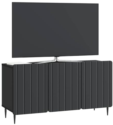 vidaXL TV-Schränk Schwarz 99 x 34,5 x 52 cm Holzwerkstoff, Wohnzimmermöbel, rechteckige Medieneinheit, schicke Ablage, praktischer Organizer für Zuhause