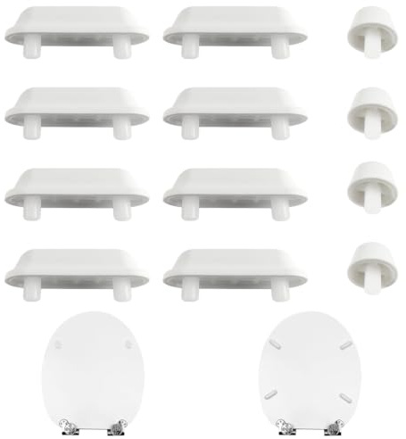 12 Pcs Toilet Seat Cushioning Pads, Toilet Seat Buffers White Push in Anti-Noise-Toilet Seat Bumpers for Bathroom Lid Replacement (White)