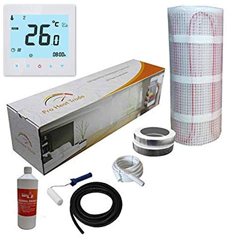 Electric Underfloor Yellow Box Heating kit 150w - 24.0m2 - White WiFi Thermostat