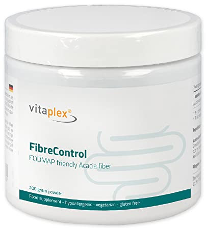 Vitaplex | FiberControl Ergänzung | 100% reine Akazienfasern | Bio-zertifizierter Rohstoff | Hypoallergen, vegetarisch und glutenfrei | 200 gr Ballaststoffe Supplement